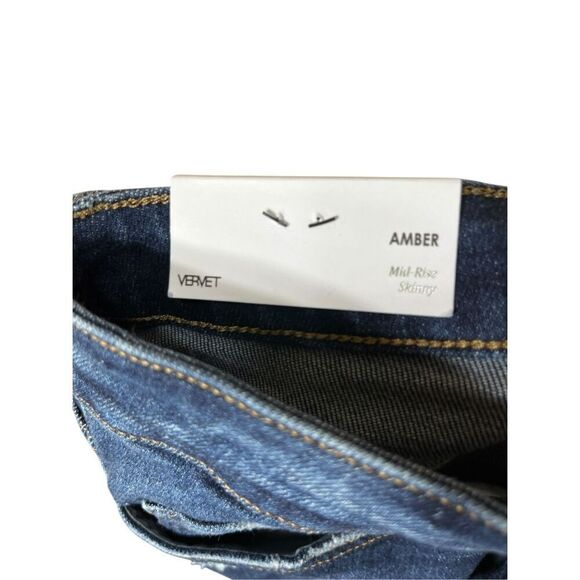 Vervet Amber Mid Rise Skinny‎ Jeans Dark Wash size 32 NWT - Picture 7 of 9